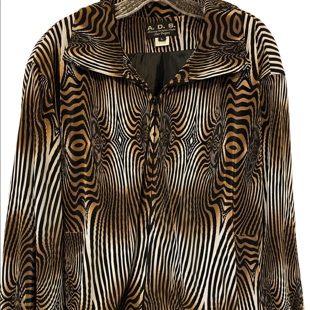 Womens tiger print zebra vintage size Large textured jacket